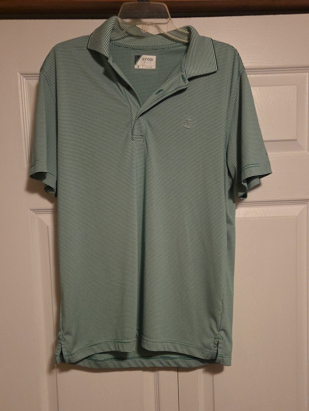 Izod Soft Mint Green Thin-Stripe Polo